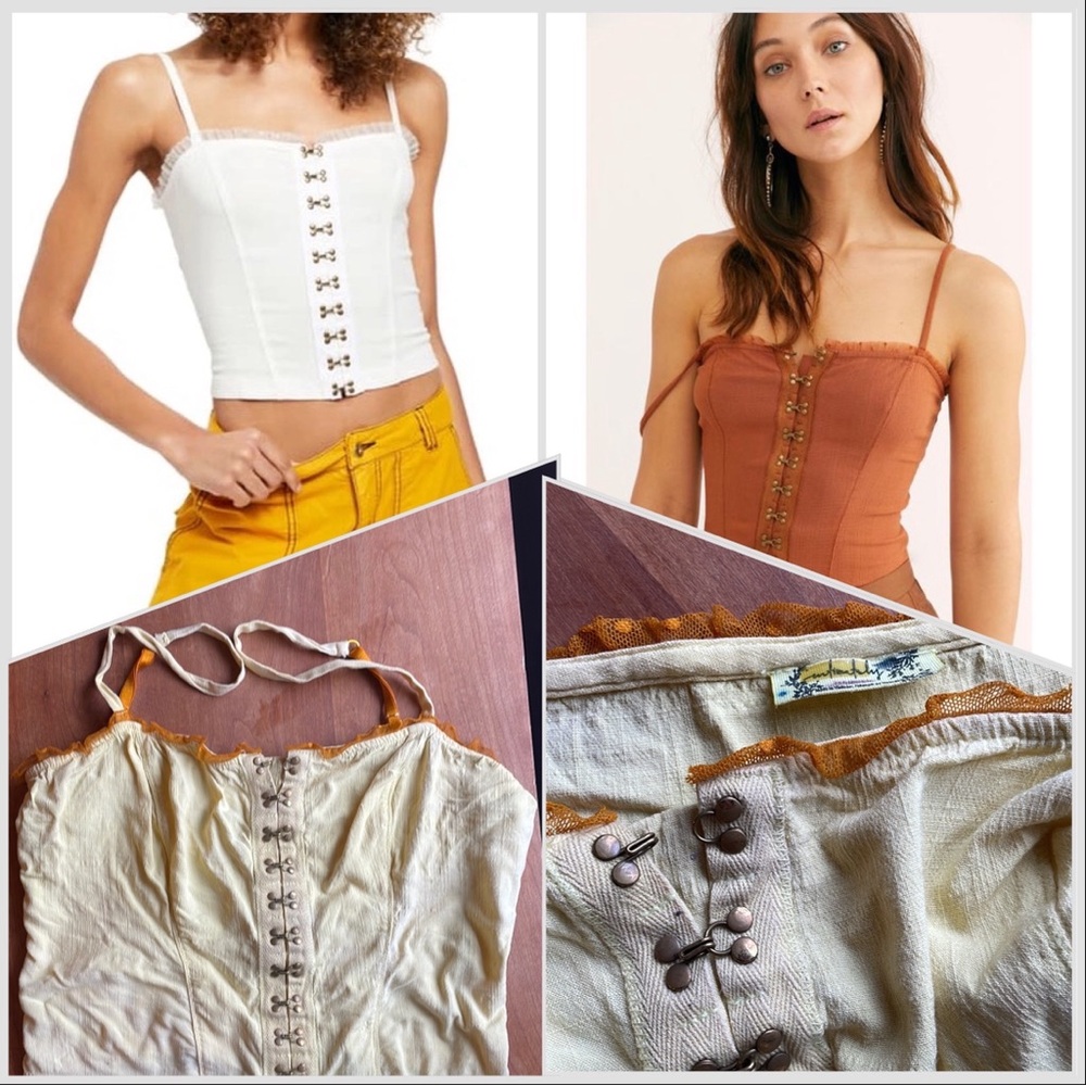 Free People For the Boys Cami Corset top Medium / large ~ dyed yellow